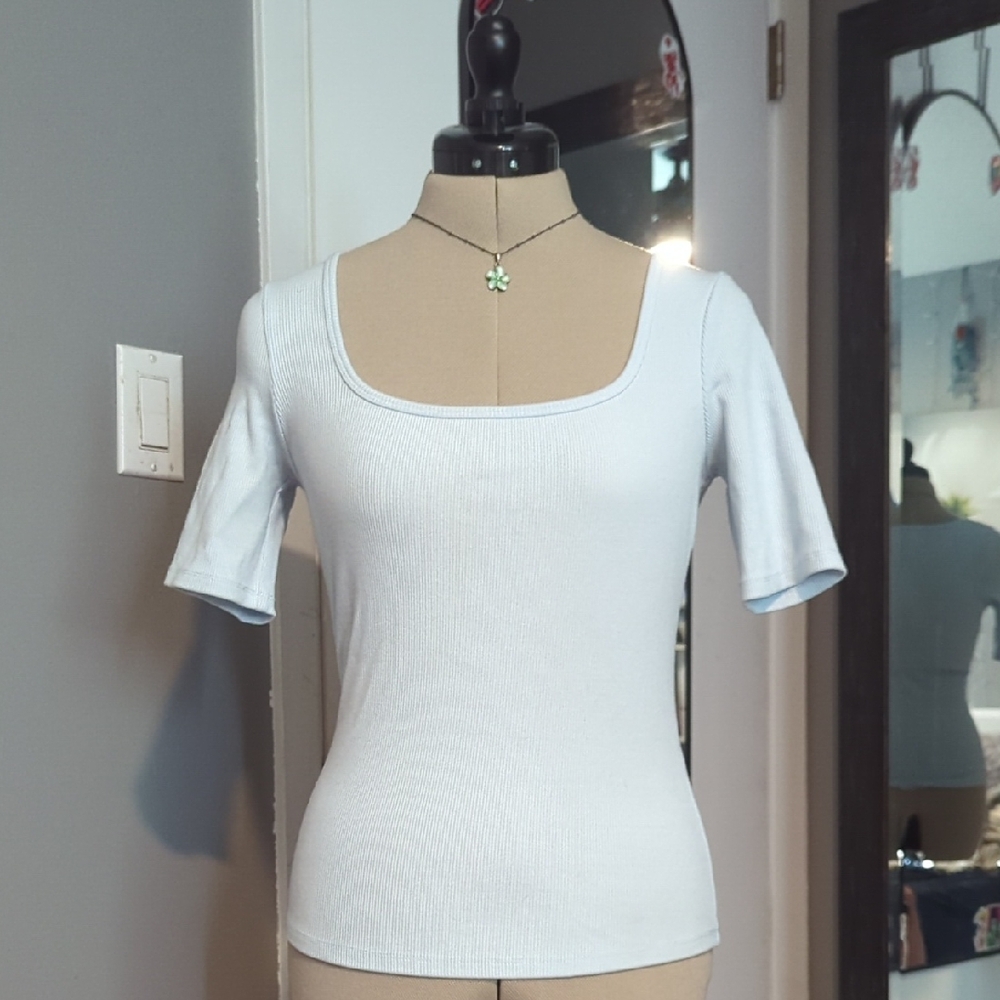 Ever New Soft Blue Short Sleeve Top